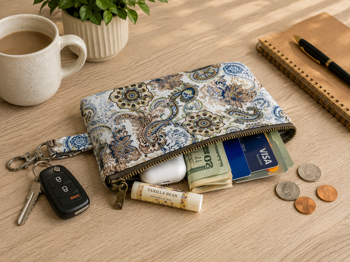 Handmade Essentials Key Clip Pouch | Heather Collection