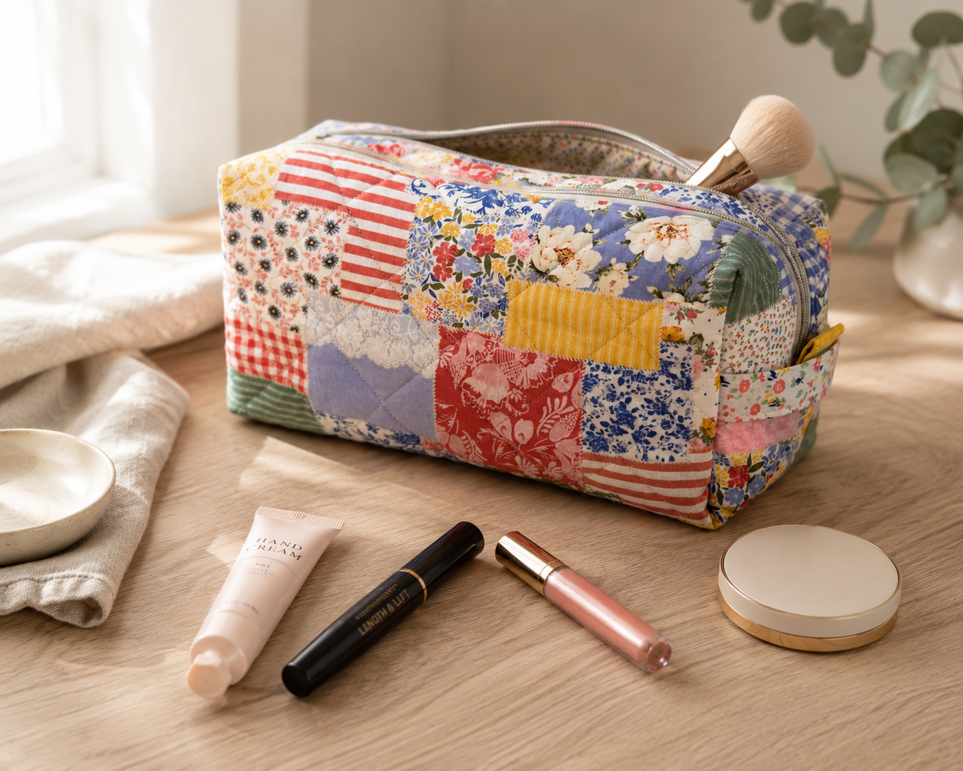 Handmade Large Makeup Bag | Cottage Collection