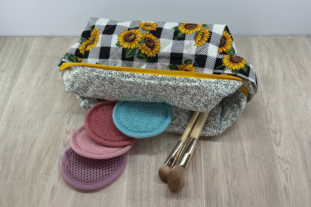 Handmade Medium Makeup Bag | Sunflower Collection