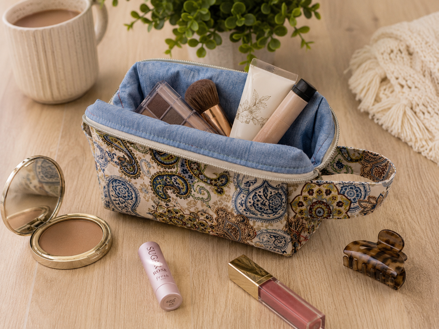 Handmade Small Makeup Bag | Heather Collection